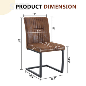 English Elm 4 Ergonomic Brown Dining Chairs with Breathable Fabric, Sponge Comfort & Sturdy Black Metal Legs W1151P266890