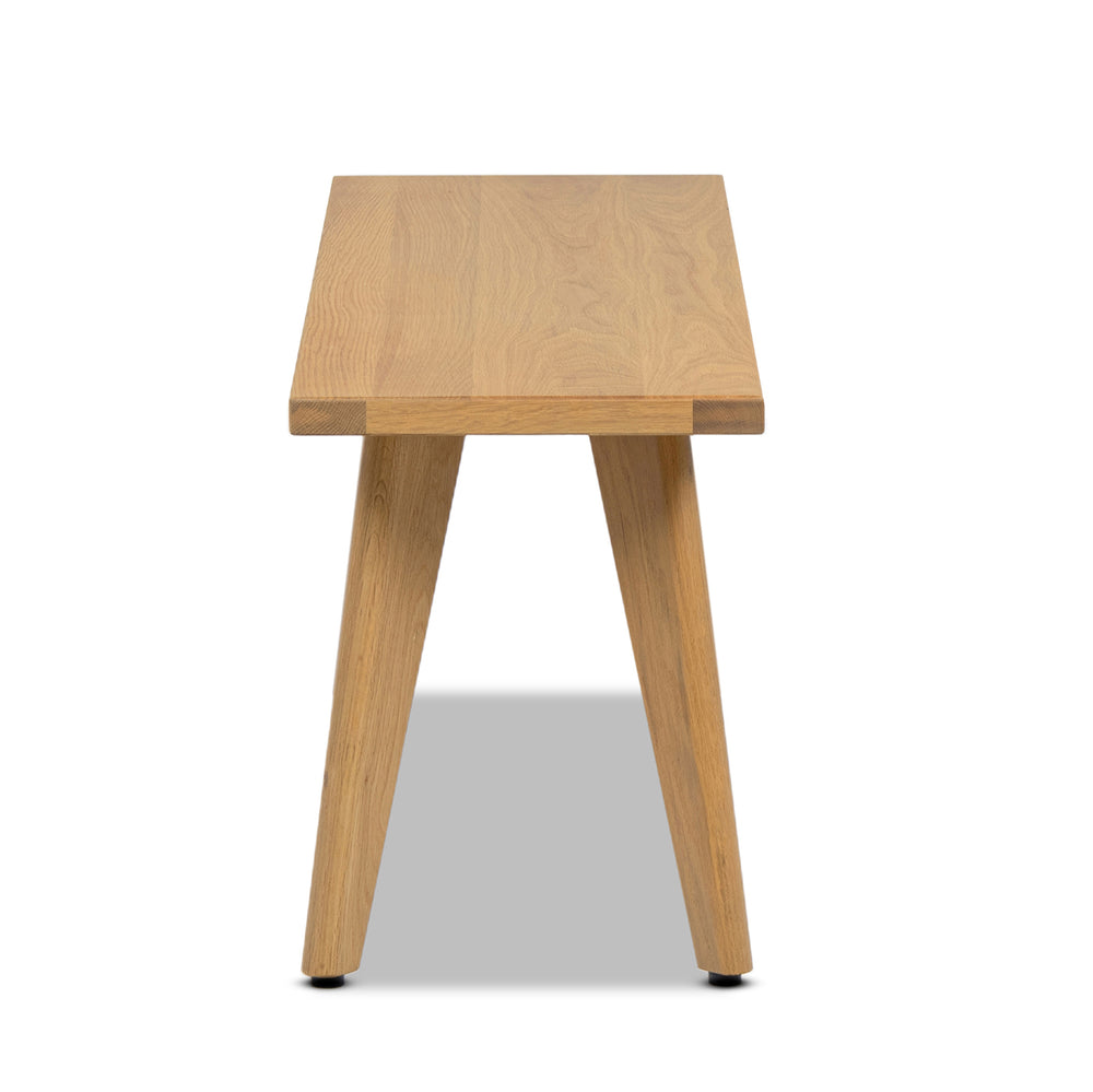 English Elm Jennifer Taylor Home - Capri Solid Red Oak Wood Bench 41.5" – Handcrafted Mid-Century Tapered Legs, Slim Space-Saving Seat Brown B2719P395573