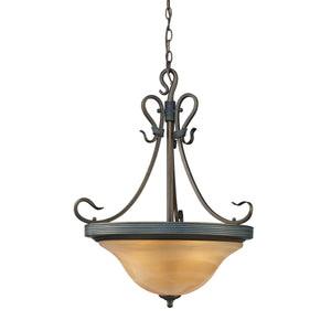 Buckingham 20'' Wide 3-Light Pendant - Vintage Antique with Amber Glass 254-VA Elk Lighting