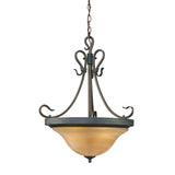 Buckingham 20'' Wide 3-Light Pendant - Vintage Antique with Amber Glass 254-VA Elk Lighting