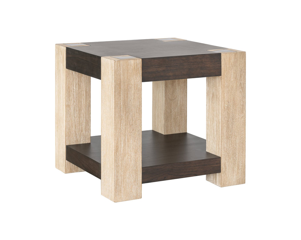 Basset Mirror Harmony End Table - Modern Sophistication With Textured Design, Durable Wood & Unique Craftsmanship Natural Wood 2540-250b-t