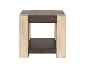 Basset Mirror Harmony End Table - Modern Sophistication With Textured Design, Durable Wood & Unique Craftsmanship Natural Wood 2540-250b-t