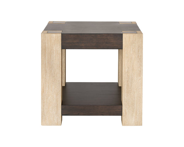 Basset Mirror Harmony End Table - Modern Sophistication With Textured Design, Durable Wood & Unique Craftsmanship Natural Wood 2540-250b-t