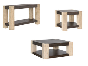 Basset Mirror Harmony End Table - Modern Sophistication With Textured Design, Durable Wood & Unique Craftsmanship Natural Wood 2540-250b-t