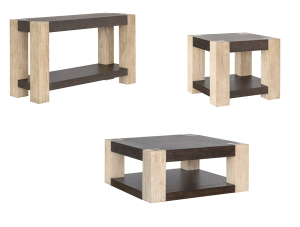 Basset Mirror Harmony End Table - Modern Sophistication With Textured Design, Durable Wood & Unique Craftsmanship Natural Wood 2540-250b-t