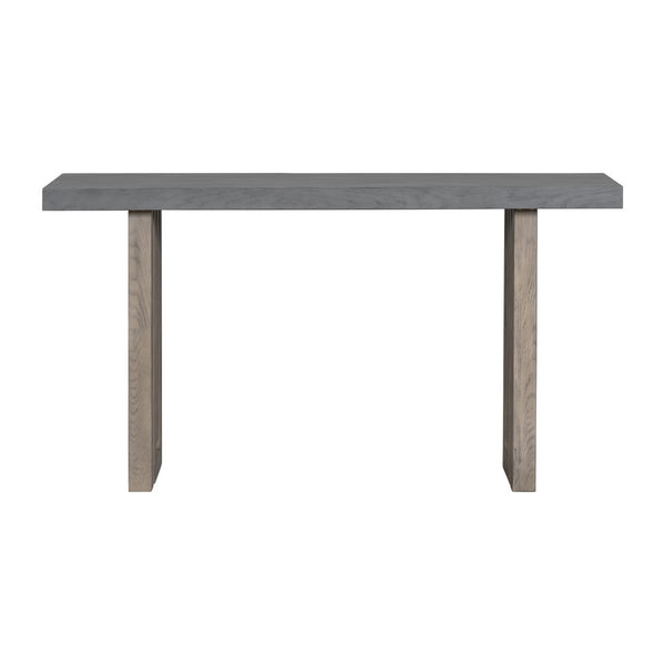English Elm U_style Oak Veneer Console Table Sculptural Cutout Sides for Entryway or Hallway N711P241282M