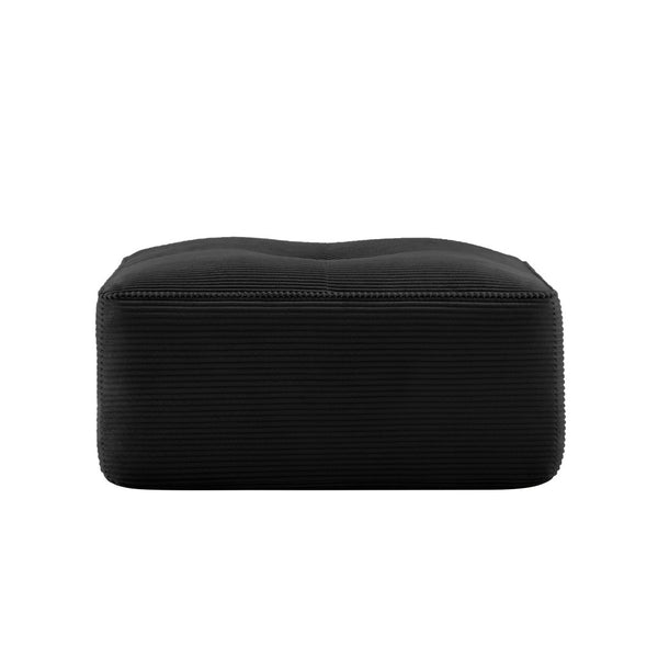 English Elm Ottoman Corduroy Upholstered Modular Accent Piece with High Resilience Foam and Curved Arms Black W714P364689