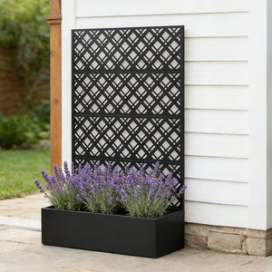 English Elm Metal Raised Garden Bed with Integrated Trellis for Patio Privacy and Climbing Plants W1586P455882