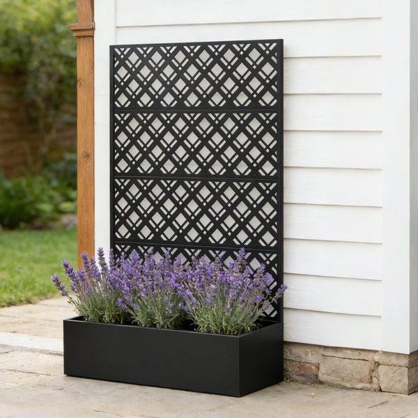 English Elm Metal Raised Garden Bed with Integrated Trellis for Patio Privacy and Climbing Plants W1586P455882
