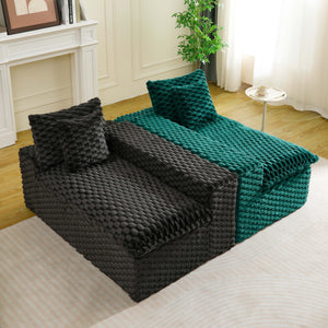 English Elm Luxury Color-Block Turtle Velvet Sofa - Versatile & Stylish Seating For Cozy Living Room Gatherings W3371S00052