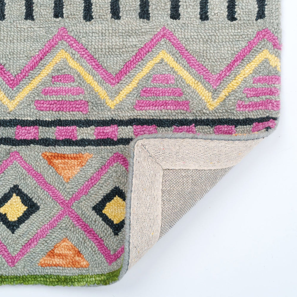 Capel Rugs Avanti-fiesta Colorful Mosaic Wool Area Rug With Hand-worked Accents For Eclectic Home Decor Gray Multi, Multicolor 100% Wool 2542rs02060800390