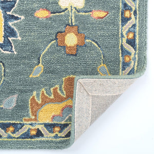 Capel Rugs Avanti-mahal Eclectic Wool Area Rug With Hand-worked Accents And Vibrant Mosaic Patterns Teal, Yellow 100% Wool 2543rs02060800250