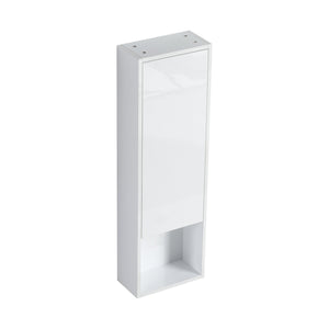 English Elm 12" Modern Bathroom Wall Cabinet With Soft-Close Doors, Space-Saving Float Mount, Glossy White Finish W999P312077