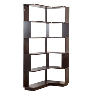 English Elm 90cm L-shaped Corner Bookcase Five Tier Mdf Open Shelving Unit for Any Room W2899P444160