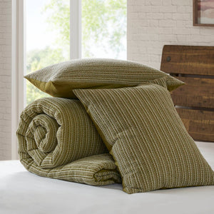 English Elm 3PCS Waffle Washed Comforter Set Full/Queen with Breathable 100% Cotton Face and Plush 270G Fill Green 23 L x 21 W x 12 H B035P341104