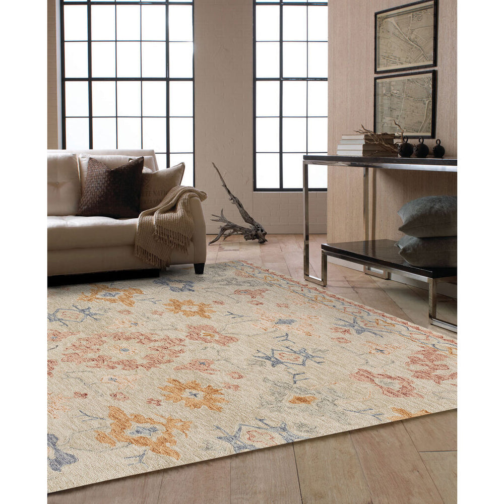 Capel Rugs Avanti-oushak Skakta Wool Area Rug - Vibrant Mosaic Design With Hand-worked Accents For Elegance Natural Multi, Gold 100% Wool 2548rs03060506625