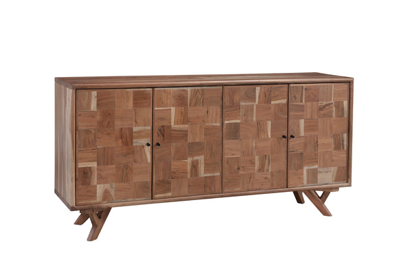 Basset Mirror Jarvis Server – Modern Mango Wood Sideboard With Adjustable Shelves, Elegant Design & Cord Management Brown Solid Mango,Metal 2548-dr-576