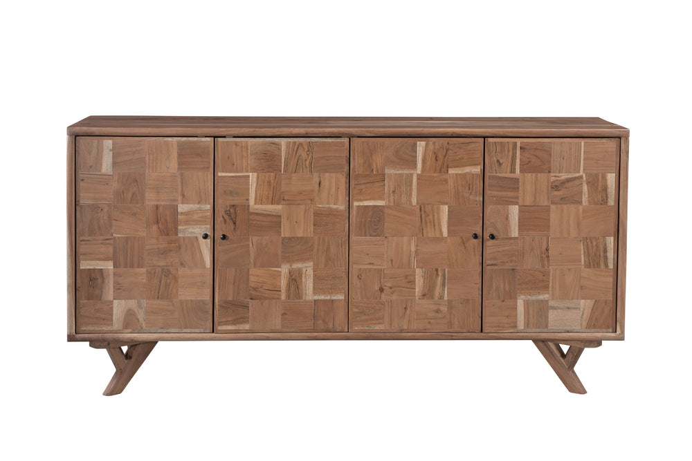 Basset Mirror Jarvis Server – Modern Mango Wood Sideboard With Adjustable Shelves, Elegant Design & Cord Management Brown Solid Mango,Metal 2548-dr-576