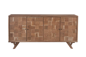 Basset Mirror Jarvis Server – Modern Mango Wood Sideboard With Adjustable Shelves, Elegant Design & Cord Management Brown Solid Mango,Metal 2548-dr-576