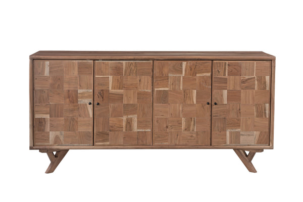Basset Mirror Jarvis Server – Modern Mango Wood Sideboard With Adjustable Shelves, Elegant Design & Cord Management Brown Solid Mango,Metal 2548-dr-576