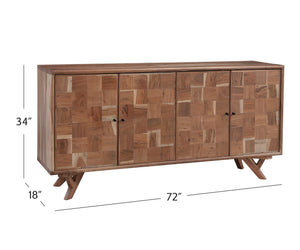 Basset Mirror Jarvis Server – Modern Mango Wood Sideboard With Adjustable Shelves, Elegant Design & Cord Management Brown Solid Mango,Metal 2548-dr-576