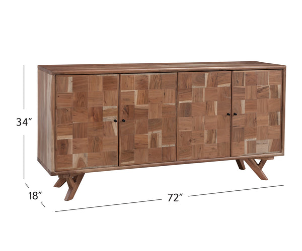 Basset Mirror Jarvis Server – Modern Mango Wood Sideboard With Adjustable Shelves, Elegant Design & Cord Management Brown Solid Mango,Metal 2548-dr-576