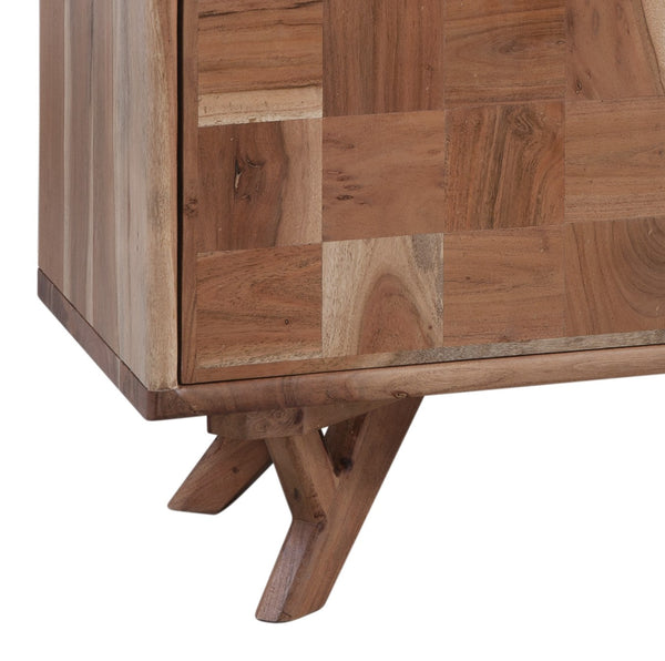 Basset Mirror Jarvis Server – Modern Mango Wood Sideboard With Adjustable Shelves, Elegant Design & Cord Management Brown Solid Mango,Metal 2548-dr-576