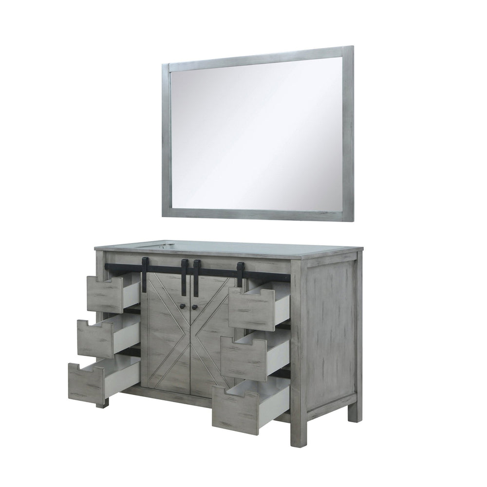 English Elm Ash Grey Bath Vanity Set 48" With 44" Mirror - Modern Design, Storage, And Ready-To-Install Convenience B2731S00926