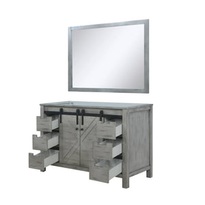 English Elm Ash Grey Bath Vanity Set 48" With 44" Mirror - Modern Design, Storage, And Ready-To-Install Convenience B2731S00926