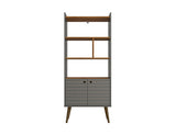 Manhattan Comfort Bogart Mid-Century Modern Bookcase Grey 254BMC50