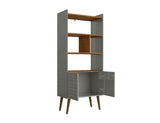 Manhattan Comfort Bogart Mid-Century Modern Bookcase Grey 254BMC50