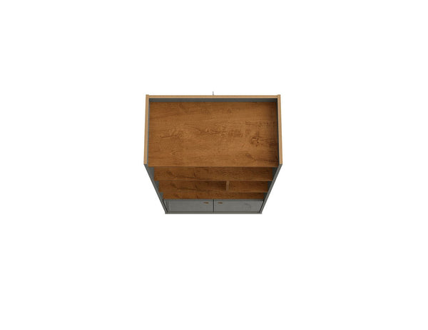 Manhattan Comfort Bogart Mid-Century Modern Bookcase Grey 254BMC50