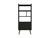 Manhattan Comfort Bogart Mid-Century Modern Bookcase Black 254BMC8