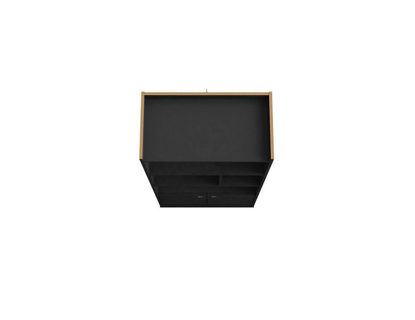 Manhattan Comfort Bogart Mid-Century Modern Bookcase Black 254BMC8