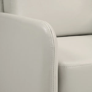 OSP Home Furnishings Lounge Chair with Faux Leather Upholstery and Chrome Legs for Reception or Waiting Areas Chair Cream SL5601-PD28