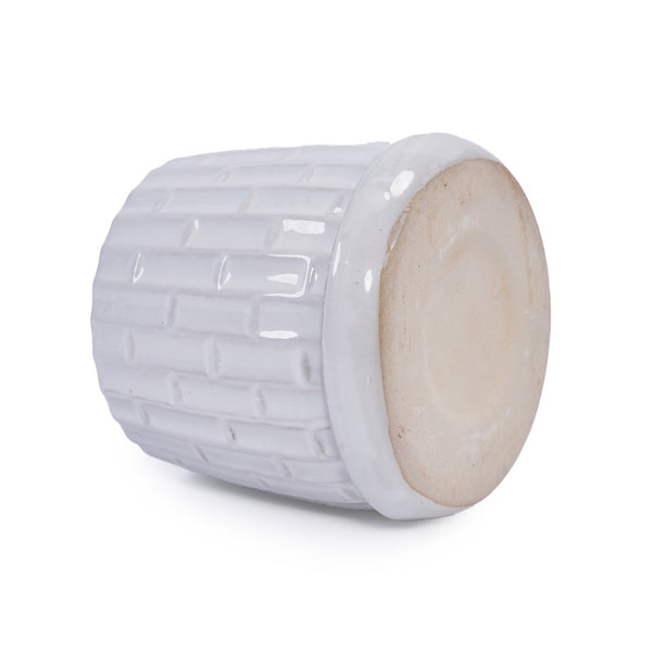 English Elm Set Of 2 Elegant White Ceramic Planters - Modern 7" Flowerpots For Indoor & Outdoor Decor W3273P322304-GIGA