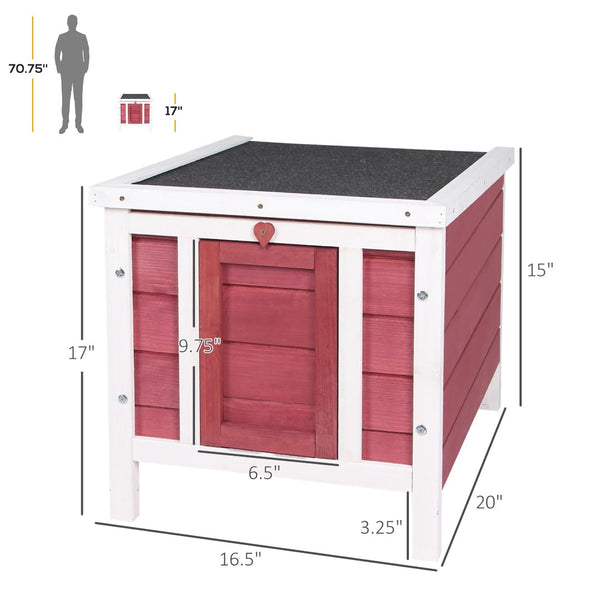 English Elm Pawhut Outdoor Wooden Rabbit Hutch Waterproof Roof Raised Floor Small Pet Shelter W2225P173738