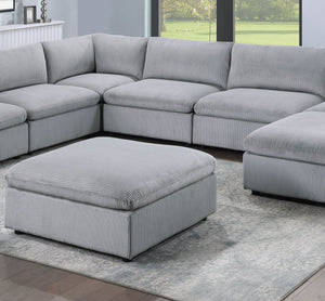 English Elm Dark Gray 8-Piece Modular Sectional Set With Corduroy Upholstery For Stylish Living Room Comfort B011S01333