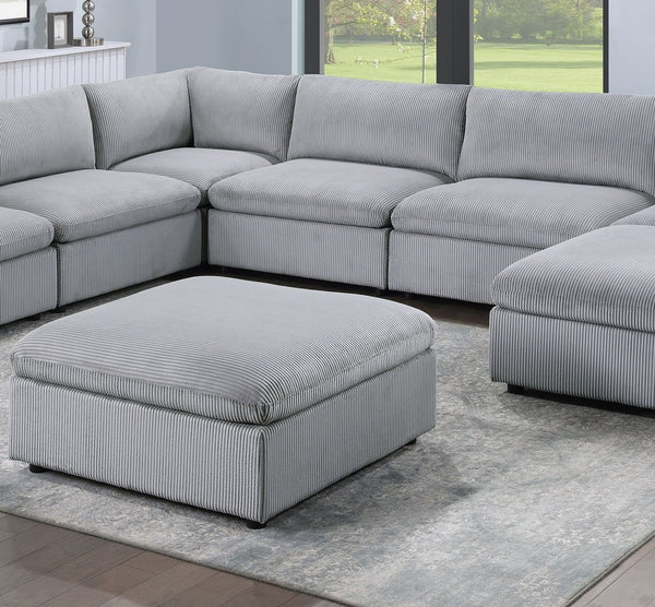 English Elm Dark Gray 8-Piece Modular Sectional Set With Corduroy Upholstery For Stylish Living Room Comfort B011S01333