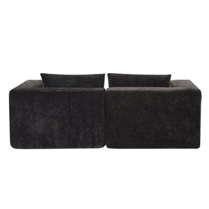 English Elm Christopher Knight Home® - 107" Compressed Sectional Sofas - Luxurious Modular Black Corduroy For Stylish, Cozy Living Spaces N771P346765H_N771P346766H