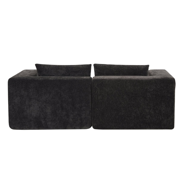 English Elm Christopher Knight Home® - 107" Compressed Sectional Sofas - Luxurious Modular Black Corduroy For Stylish, Cozy Living Spaces N771P346765H_N771P346766H