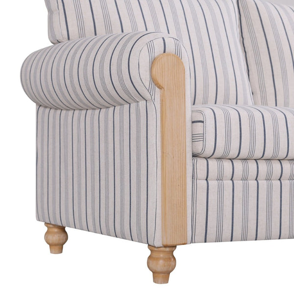 English Elm 3 Seater Pu Leather Sofa with Roll Arms Pocket Spring Support and Birch Legs W680P409288