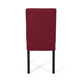 Christopher Knight Home® - Noble House - Ropp Contemporary Tufted Dining Chairs, Deep Red and Dark Brown - Set of 2