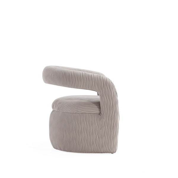 English Elm Corvette Velvet Lounge Chair Dove — Hand-Stitched Off-White Velvet, Kiln-Dried Pine Frame, No Assembly Required B365P397992