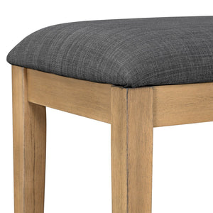 English Elm TOPMAX Solid Wood Extendable Dining Table Set for 6 with 18" Leaf, Trestle Legs, Cushioned Bench & Chairs Gray SP000089AAE