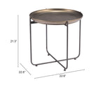 Bronson Side Table Bronze 109596 Zuo Modern