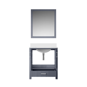 English Elm Dark Grey 30 in Vanity with Cultured Marble Top, Soft-Close Drawer, Mirror Included, Durable Finish B2731S00777