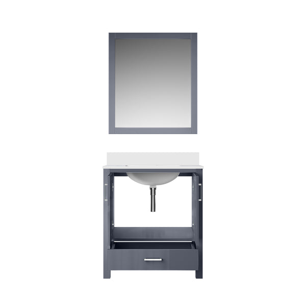 English Elm Dark Grey 30 in Vanity with Cultured Marble Top, Soft-Close Drawer, Mirror Included, Durable Finish B2731S00777