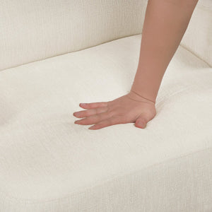 English Elm Contemporary Chenille Wingback Accent Chair with Solid Wood Legs, High-Density Foam Comfort Lounge Beige 30.5 L x 28.5 W x 17.5 H B011P304419