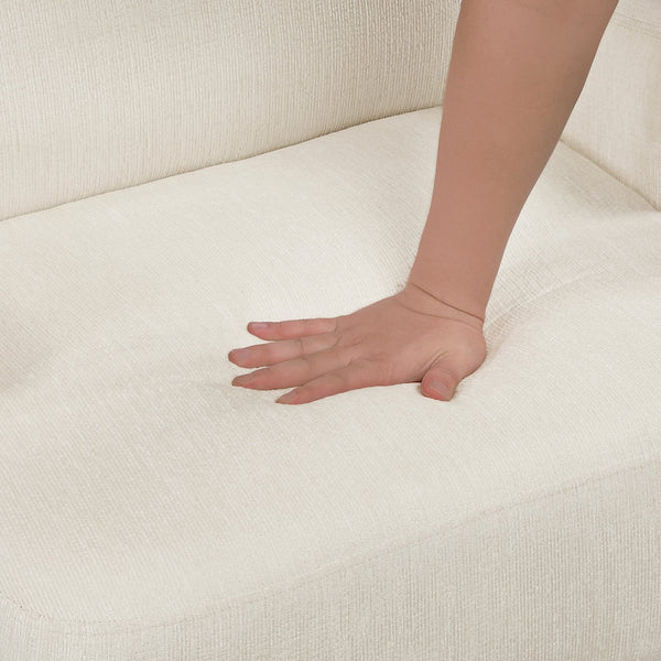 English Elm Contemporary Chenille Wingback Accent Chair with Solid Wood Legs, High-Density Foam Comfort Lounge Beige 30.5 L x 28.5 W x 17.5 H B011P304419